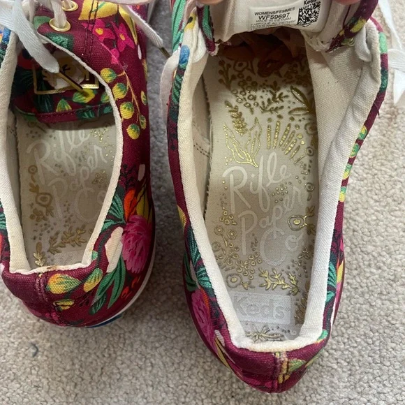 Rifle Paper Co. | Keds | Maroon Floral Print Shoes | Size 9 | EUC - Picture 7 of 8